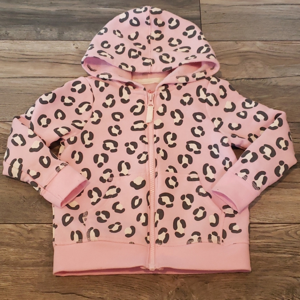 Cheetah print zip up hoodie